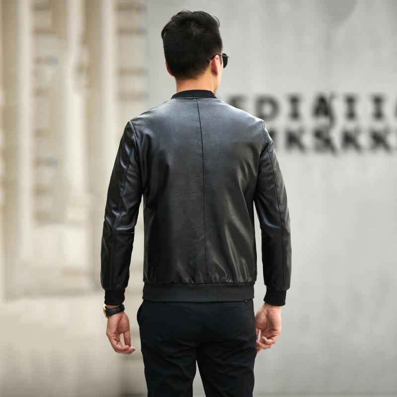 PUレザージャケット メンズ 立襟 フライトジャケット 秋冬 ライダース スリムフィット カジュアル アウター ブラック 裏起毛 防寒 ブルゾン ミドルエイジ 大人用