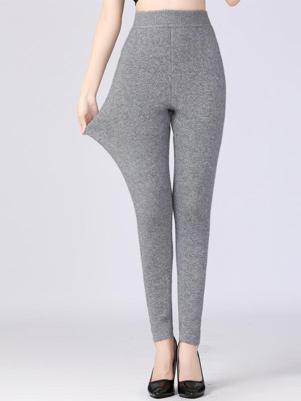 レギンス レディース ハイウエスト 厚手 裏起毛 防寒保温 美脚 スキニー タイツ リブ編み ストレッチ ..