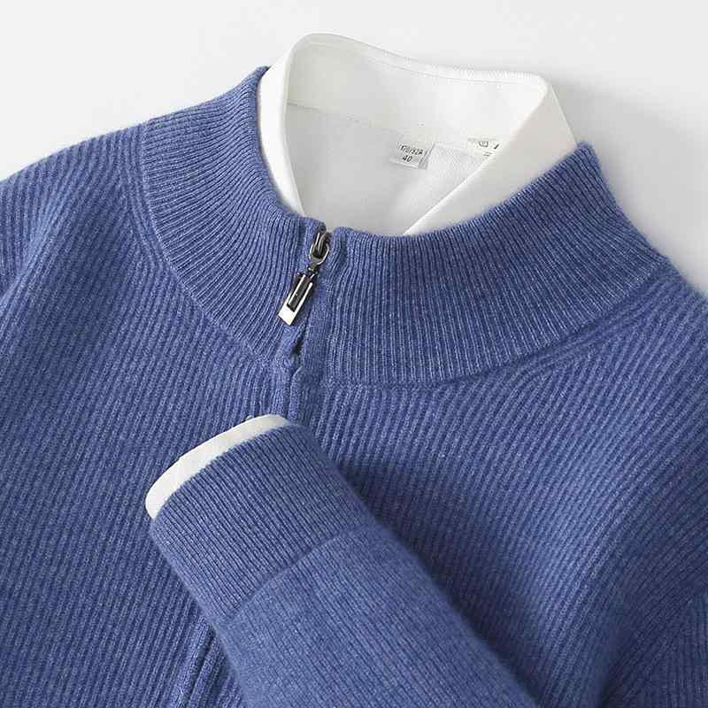 カーディガン メンズ ウール ニット セーター 秋冬 ハイネック 長袖 厚手 肉厚 あったか 保温性 ゆった..