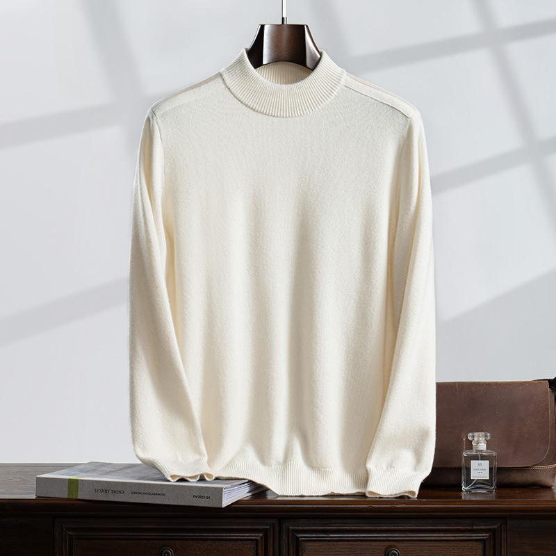 セーター メンズ 男性用 秋冬 上質 ハーフハイネック ニットトップス 厚手 無地 長袖 ビジネス カジュ..