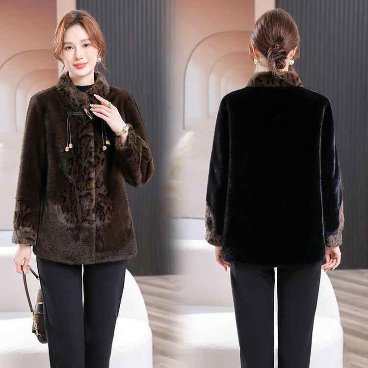 コート レディース ミセス 秋冬 ファーコート フェイクファー ミンク調 ショート丈 防寒 厚手 大きいサイズ ゆったり ブラック ブラウン