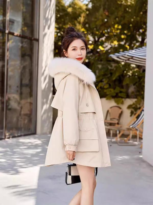 中綿コート レディース パーカーコート ミドル丈 厚手 裏ボア ライナー取り外し可能 フェイクファー フード付き ビッグサイズ ゆったり カジュアル アウター 秋冬