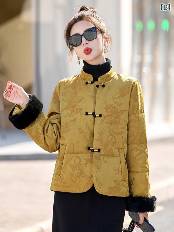 ダウンジャケット レディース 女性用 秋冬 ウエストマーク フード付き ロング丈 ひざ丈 ゆったり 体型カバー ダウン ポリエステル 防寒 あったか カジュアル アウター コート