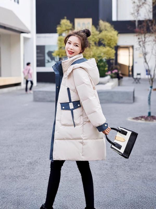 中綿コート レディース 女性用 冬 ミドル丈 フード付き 厚手 ゆったり オーバーサイズ ビッグシルエット ジップアップ カジュアル ファッション おしゃれ 防寒 あったか アウター ポリエステル綿