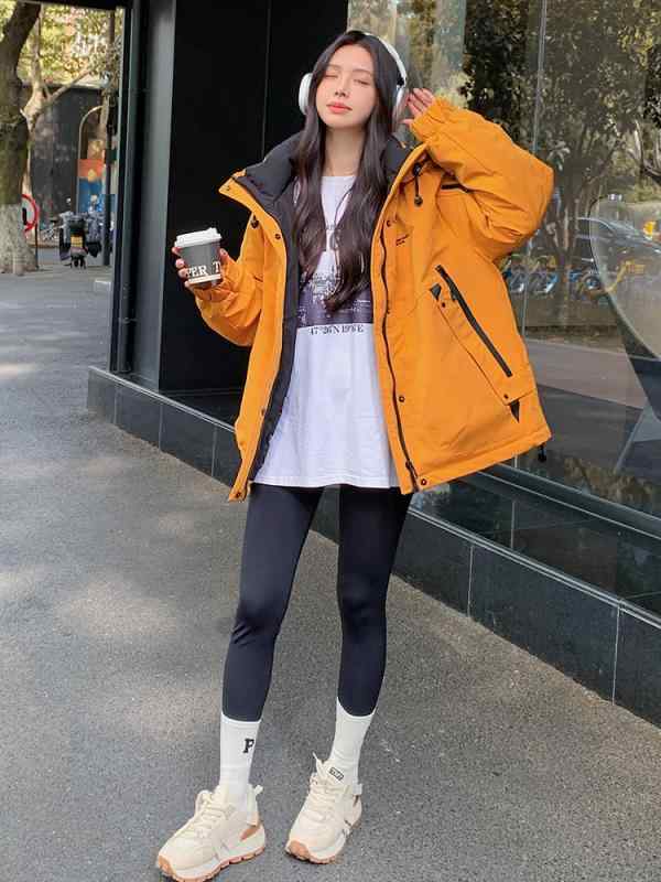 ダウンジャケット レディース 秋冬 厚手 防寒 保温 ゆったり オーバーサイズ フード付き ミドル丈 ダウン カジュアル アウトドア アウター