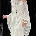 カーディガン レディース ゆったり 透かし編み UVカット ショール ケープ ポンチョ エレガント アシンメトリー 立体編み ニット 羽織り 無地 綿 春夏