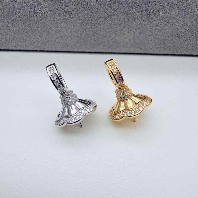 ペンダントトップ S925純銀製 バレエスカート モチーフ DIY ハンドメイド パール用 12-16mm対応 空枠 ..