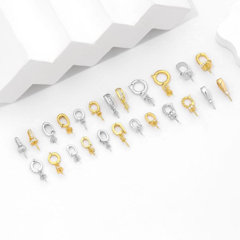 アクセサリーパーツ S925 純銀 ペンダント空枠 万能フック DIY ハンドメイド ネックレスチャーム 丸玉..