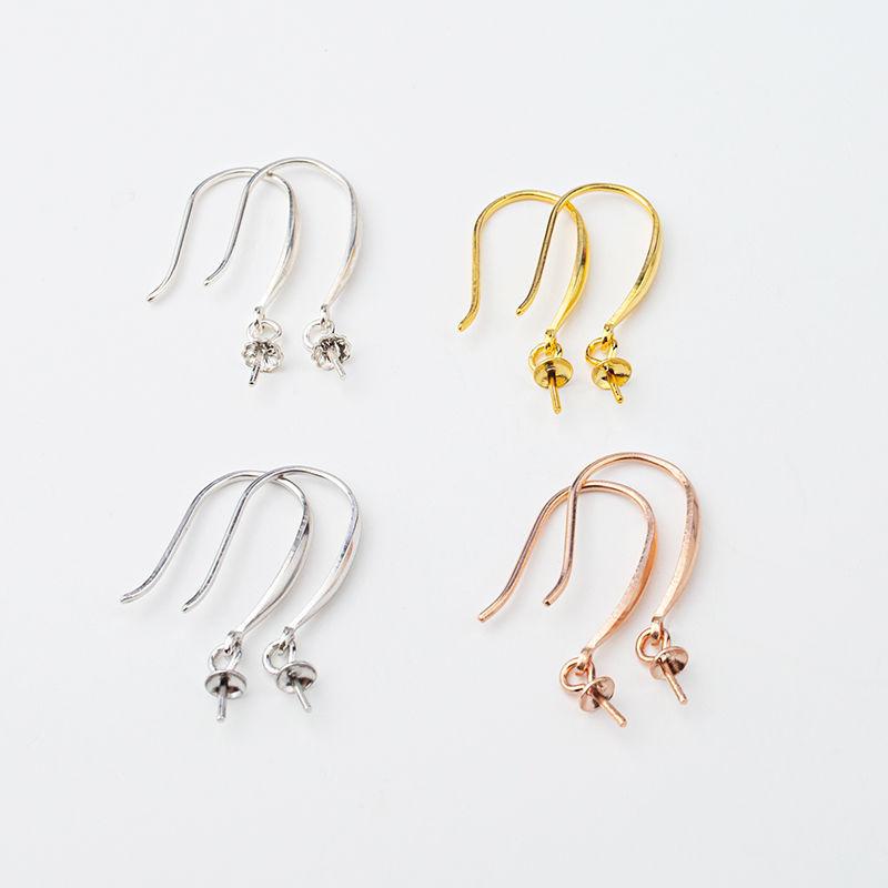 ピアスパーツ S925純銀 ピアスフック イヤリングフック 金具 空枠 セッティング 台座 DIY ハンドメイド..