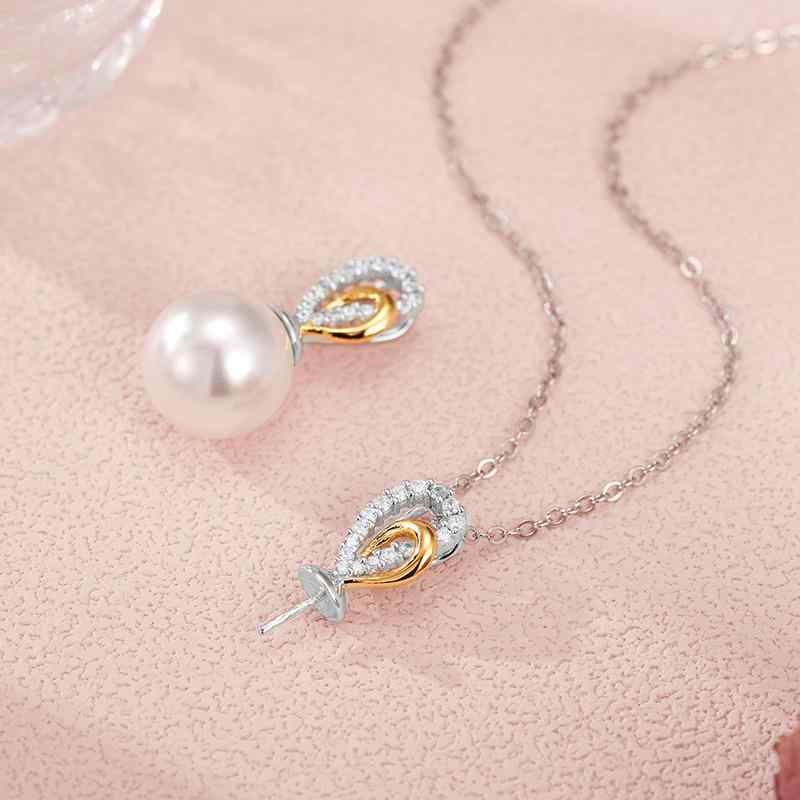 ペンダント レディース 女性用 925シルバー スターリングシルバー パール シェルパール 空枠 マイクロ..