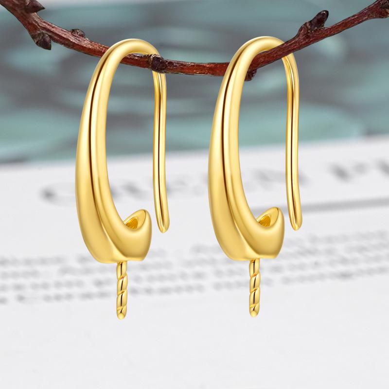 ピアスパーツ イヤリングパーツ ブラス製 ジルコニア 925刻印入り 空枠 シンプル 台座 耳飾り金具 アク..