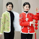 中綿コート レディース 冬 レトロ 花柄 厚手 保温 暖かい ゆったり ミドル丈 長袖 丸首 シングルボタン 女性用 ジャケット アウター ポリエステル ミセス