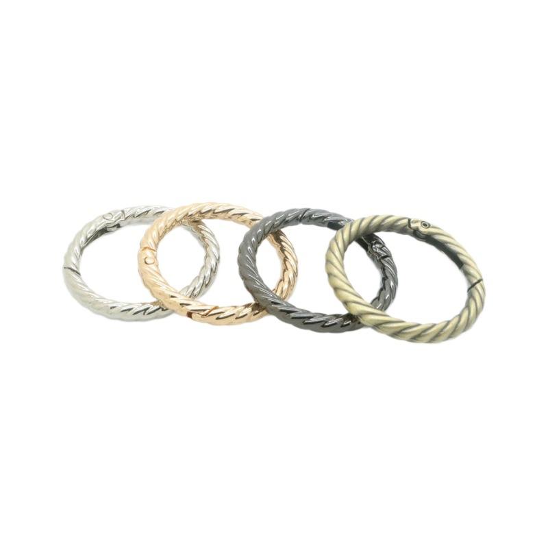 アクセサリーパーツ ツイスト開口 バネ式丸カン 亜鉛合金 ライトゴールド シルバー ガンメタル アンテ..