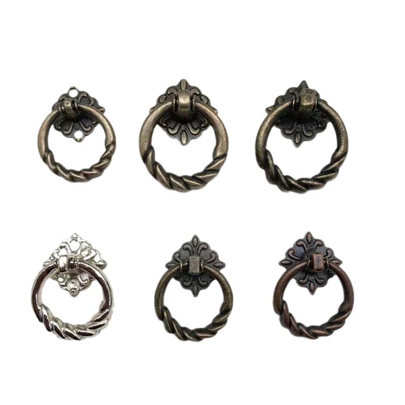 取っ手 レトロモダン 亜鉛合金製 リング型 丸型 家具用 キャビネット扉 引き出し 薬箪笥 食器棚 戸棚 ..
