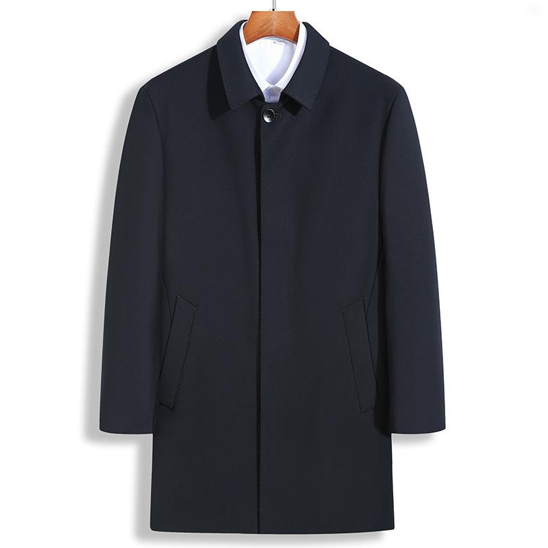 コート メンズ 30代 40代 50代 ミドル丈 トレンチコート スプリングコート アウター 春秋 大きいサイズ ゆったり 襟付き ビジネス カジュアル 通勤 普段使い ポリエステル マルチポケット