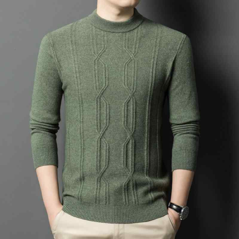 セーター メンズ 男性用 中高年向け 羊毛 ウール メリノウール 9ゲージ 肉厚 厚手 クルーネック 丸首 ..