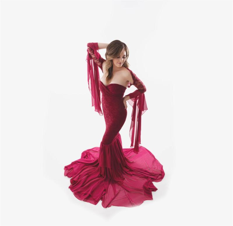 ワンピース セット レディース マタニティ レース シフォン 切り替え 長袖 アウター ベアトップ ロング..