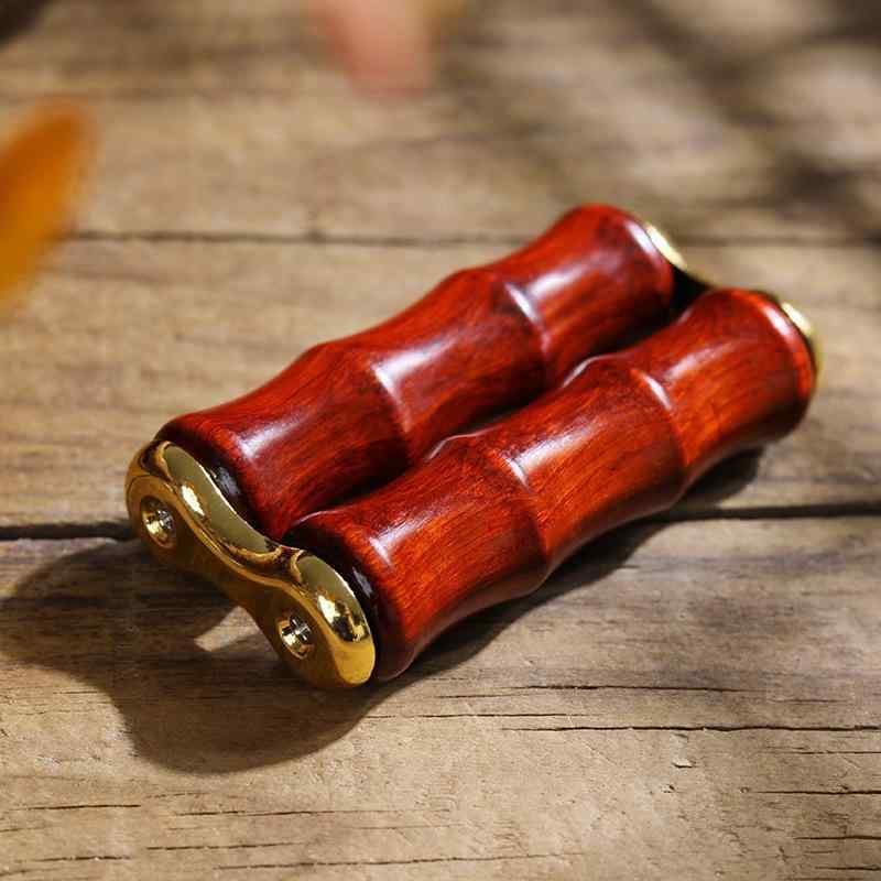 マッサージローラー 高齢者 シニア向け 高級感 紫檀製 手のひら 指 運動 リハビリ 機能回復 脳トレ ス..