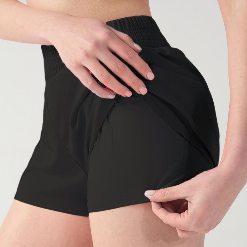 ショートパンツ レディース スポーツ フェイクレイヤード 透け防止 インナー付き ジム フィットネス ヨ..