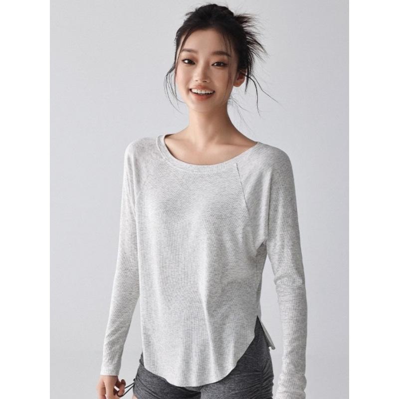 ヨガトップス レディース 春夏 速乾性 快適 ルーズフィット 長袖 ピラティス ランニング トレーニング ジム フィットネス 再生繊維 伸縮性