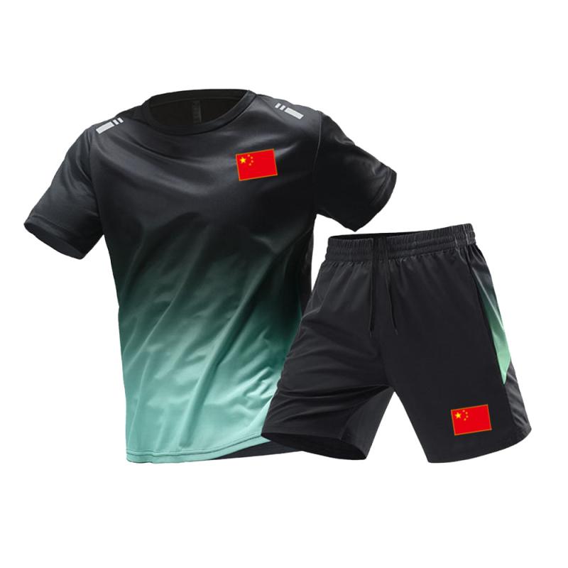 スポーツウェア メンズ 男性用 Tシャツ トップス 半袖 吸湿速乾 接触冷感 上下セット トレーニングウェア ランニング ジム フィットネス ゆったり ビッグシルエット 男女兼用 ユニセックス 春夏 アウトドア ポリエステル