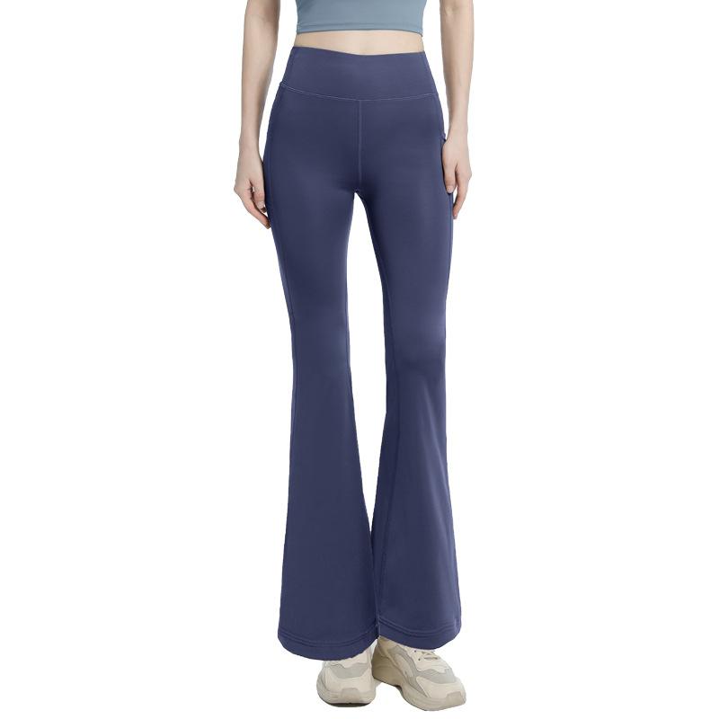 ヨガパンツ レディース ハイウエスト 微フレア ベルボトム ヒップアップ ダブルポケット スポーツ フィットネス ジム トレーニング ランニング 普段使い 外出着 吸湿速乾 伸縮性 ストレッチ 化繊混紡 ロング丈