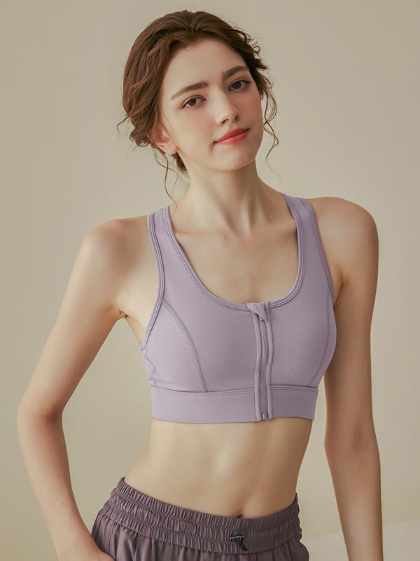 スポーツブラ レディース ハイサポート 揺れ防止 ランニング 小胸見せ フロントジッパー 前開き フィットネス ジム トレーニング 吸汗速乾 ストレッチ