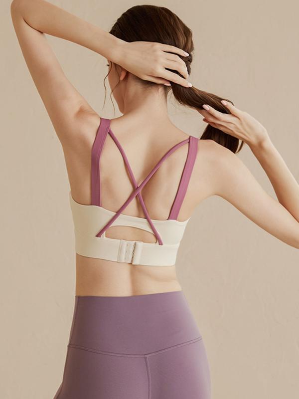 スポーツブラ レディース 女性用 高強度サポート 揺れ防止 ランニング フィットネス ヨガ 寄せ上げ 垂れ防止 薄型 タンクトップ型 ナイロン スパンデックス素材