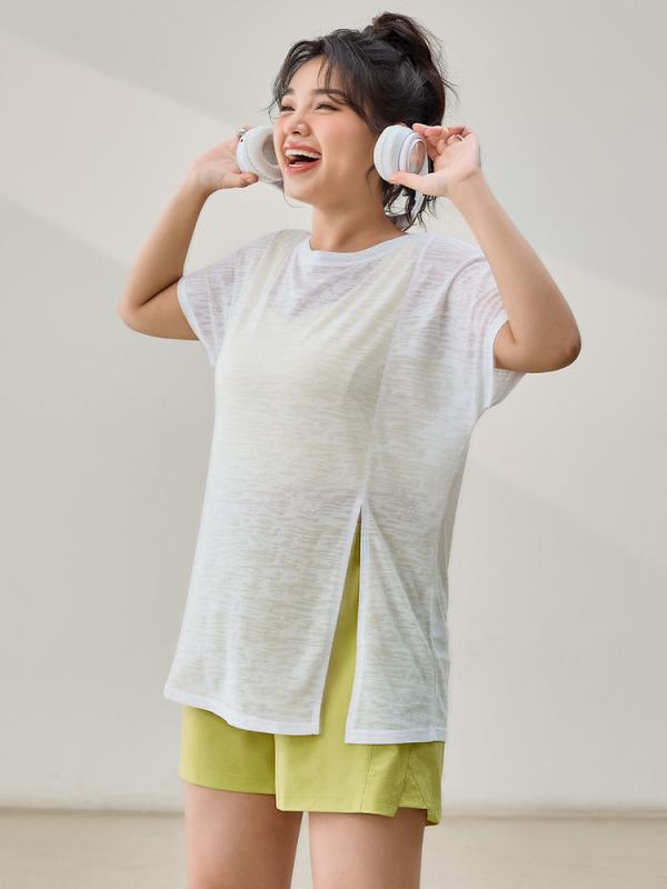 Tシャツ レディース ゆったり ルーズフィット スポーツ 運動 速乾 軽量 薄手 通気性 ランニング ジョギ..