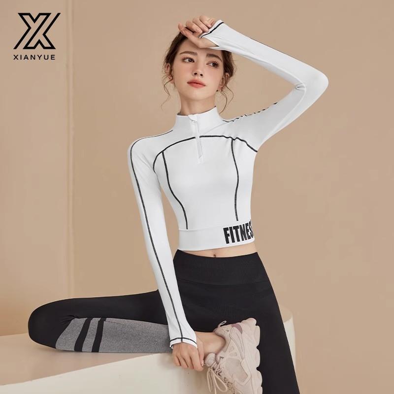 ヨガウェア レディース 長袖 トップス ジョガーパンツ セットアップ ランニング フィットネス ピラティス トレーニング スポーツウェア ナイロン 透湿 速乾 ストレッチ ホワイト ブラック カーキ