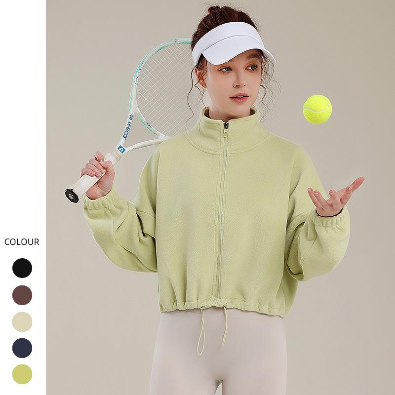 ジャケット レディース 裏起毛 厚手 フリース 防風 ボア 長袖 ハイネック ジップアップ スポーツ ランニング ヨガ フィットネス トレーニング 秋冬 アウター