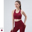 ヨガウェア レディース スポーツブラ レギンス 上下セット ランニング フィットネス 通気性 速乾 シームレス カップ付き 揺れ防止 美背 ナイロン スパンデックス レッド