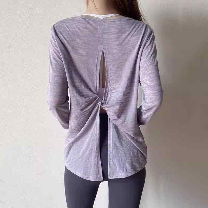 スポーツTシャツ レディース バーンアウト加工 軽量 薄手 素肌感 ノンストレス 吸湿速乾 通気性 ポリエ..