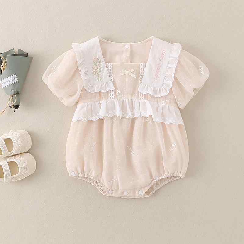 ロンパース 女の子 新生児 ベビー 赤ちゃん カバーオール 春夏 半袖 おしゃれ かわいい お出かけ着 普段使い 100日祝い 薄手 吸湿速乾 ポリエステル ボディスーツ