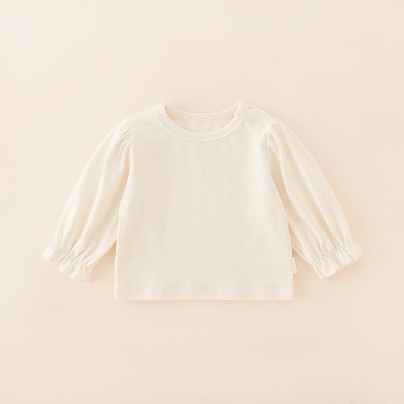 Tシャツ 女の子 ベビー 幼児 長袖 綿 コットン 無地 春秋 インナー 肌着 カットソー トップス 韓国 柔..