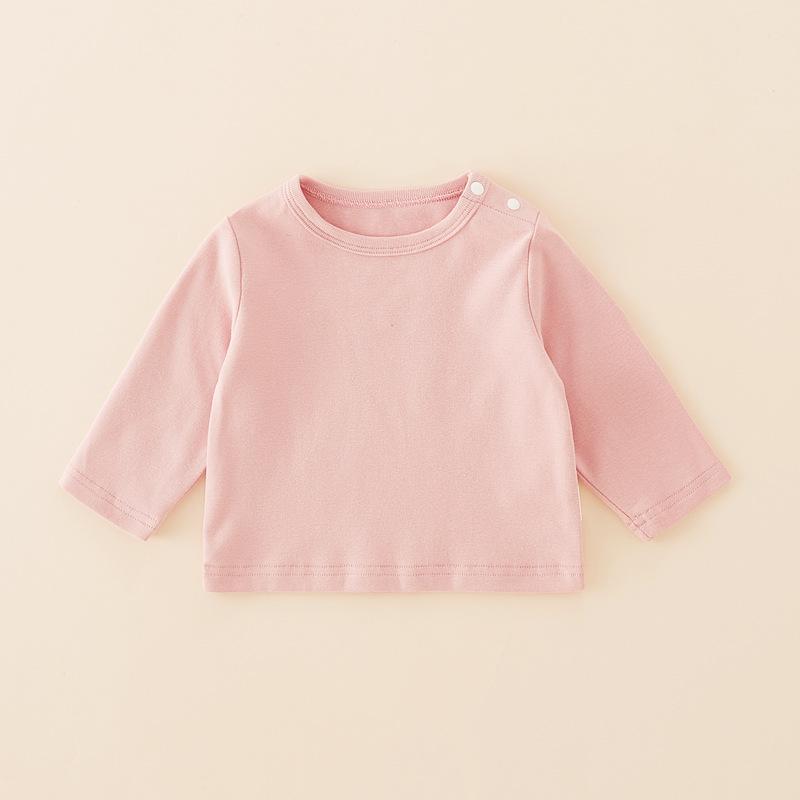 トップス 女の子 ベビー 0-3歳 幼児 赤ちゃん 長袖 カットソー インナー 綿 コットン 伸縮性 吸湿速乾 柔らかい 丸首 ラウンドネック 無地 普段使い 春秋