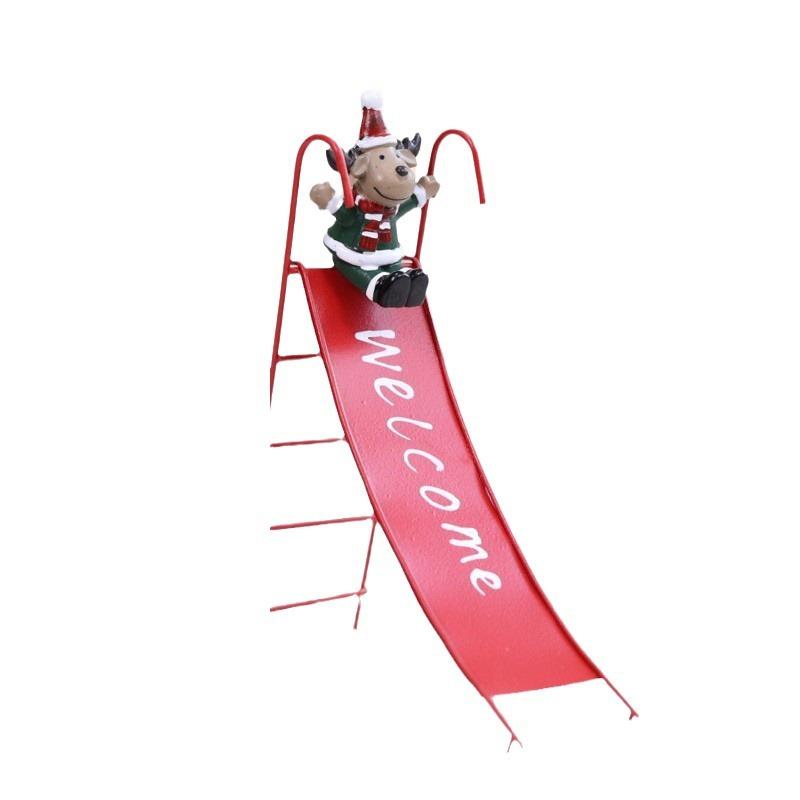 置物 クリスマス サンタ スノーマン トナカイ スライダー 鉄製 アイアン デコレーション 飾り付け イン..