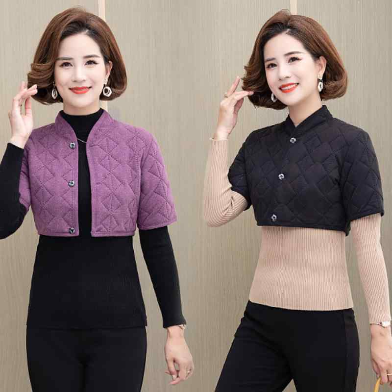 ベスト レディース ミセス 中高年 女性用 秋冬 中綿ベスト ポリエステル 保温 防寒 軽量 ショート丈 肩..