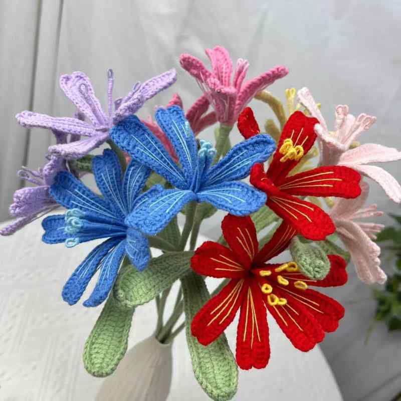 造花 花束 DIY 手作り かぎ針編み 毛糸 ニット フェイクフラワー インテリア 室内装飾 完成品 ウェディング 結婚式 撮影小物 部屋飾り ギフト プレゼント