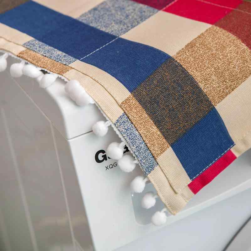 マルチカバー 北欧柄 格子柄 モダン シンプル 冷蔵庫 電子レンジ 洗濯機 ドラム式 ナイトテーブル 防塵..