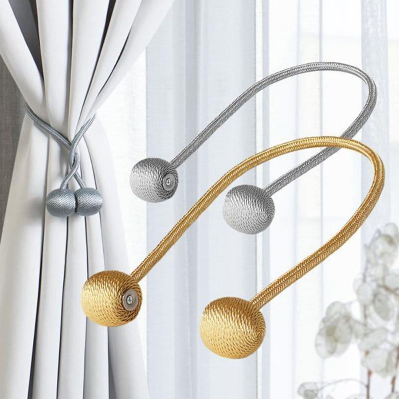 カーテンタッセル マグネット式 ドリル不要 簡単取付 ワンタッチ シンプル おしゃれ 北欧風 窓装飾 イ..