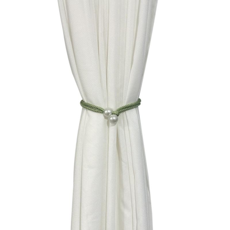 カーテンタッセル シンプル モダン 布製 ポリエステル繊維 パール飾り 留め具 タイバック オフホワイト グレー ピンク ブルー ベージュ