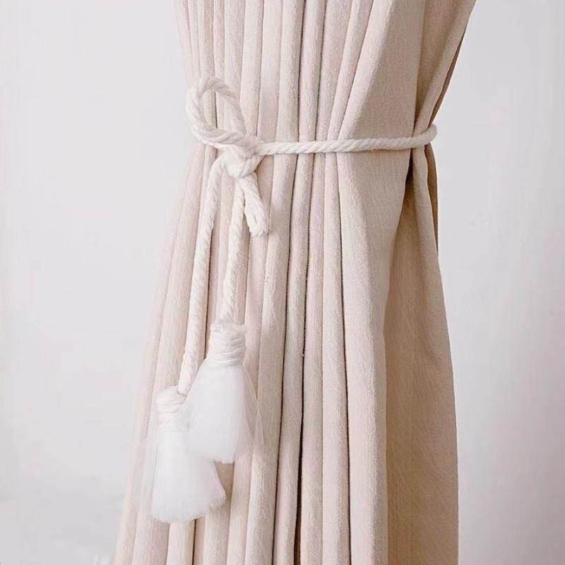 カーテンタッセル 現代 シンプル モダン シアー メッシュ ホワイト 化繊 窓装飾 留め具 インテリア おしゃれ 模様替え リビング 寝室 アクセサリー