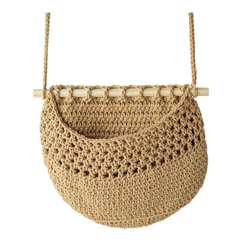 ハンギングネット 三段 プラントハンガー 植木鉢 鉢植え 観葉植物 フルーツバスケット 果物収納 ボヘミアン エスニック 手編み 綿 マクラメ風 インテリア ディスプレイ リビング 寝室 ベランダ ガーデン 屋外 おしゃれ