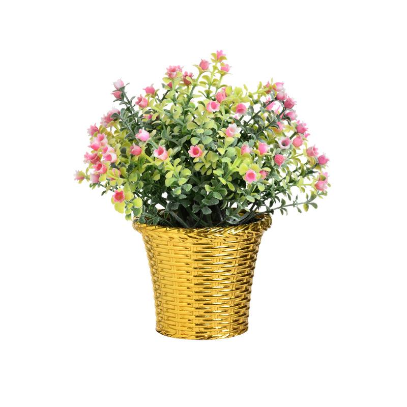 造花 アーティフィシャルフラワー フェイクグリーン ボール型 鉢植え かすみ草 高級感 おしゃれ リアル 室内 インテリア オブジェ 撮影 結婚式 白 黄 ピンク 青