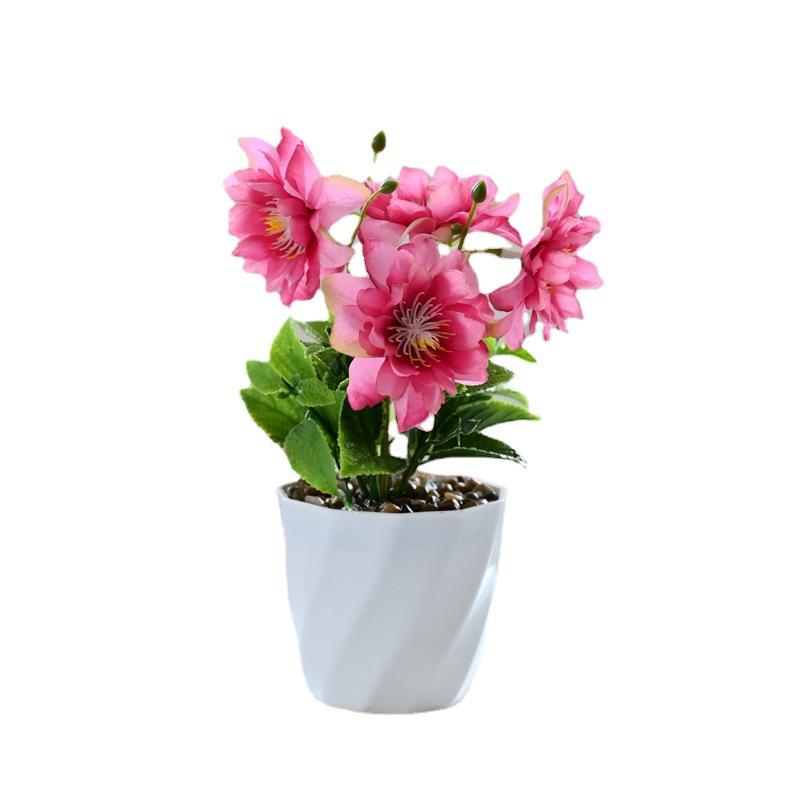 造花 シャクヤク ミニ盆栽 フェイクグリーン 室内装飾 インテリア 鉢植え 人工観葉植物 フラワー レッド ピンク ローズレッド ホワイト リビング 玄関 オフィス 結婚式 撮影小物 ホームデコレーション 飾り