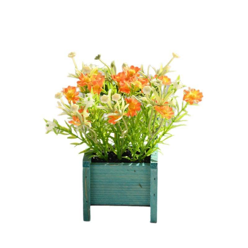 造花 小野菊 木鉢 卓上 鉢植え フェイクグリーン リビング 書斎 オフィス 玄関 寝室 カフェ インテリア オブジェ 飾り リアル おしゃれ