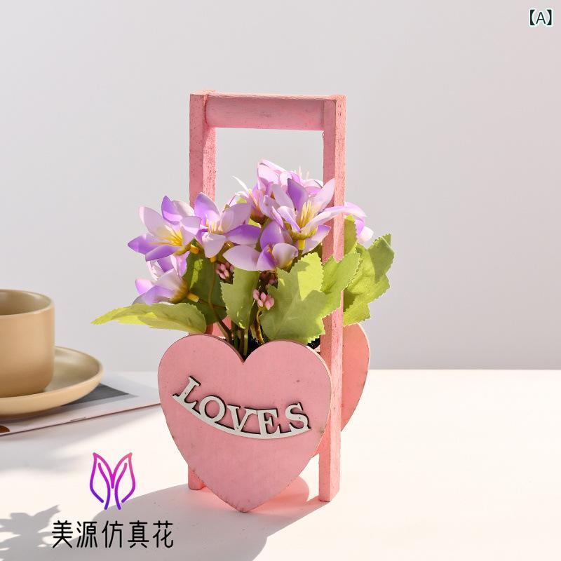 フェイクグリーン サンカクバラ ミニ盆栽 造花 観葉植物 木製鉢 ウッドポット リアル デスク 卓上 リビング 書斎 オフィス 室内 置物 おしゃれ インテリア雑貨 オブジェ