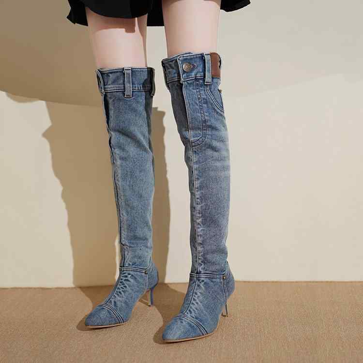 ブーツ レディース 女性用 アメリカン ウェイストランド風 レトロ ギャル カウボーイ 細ヒール ポイン..