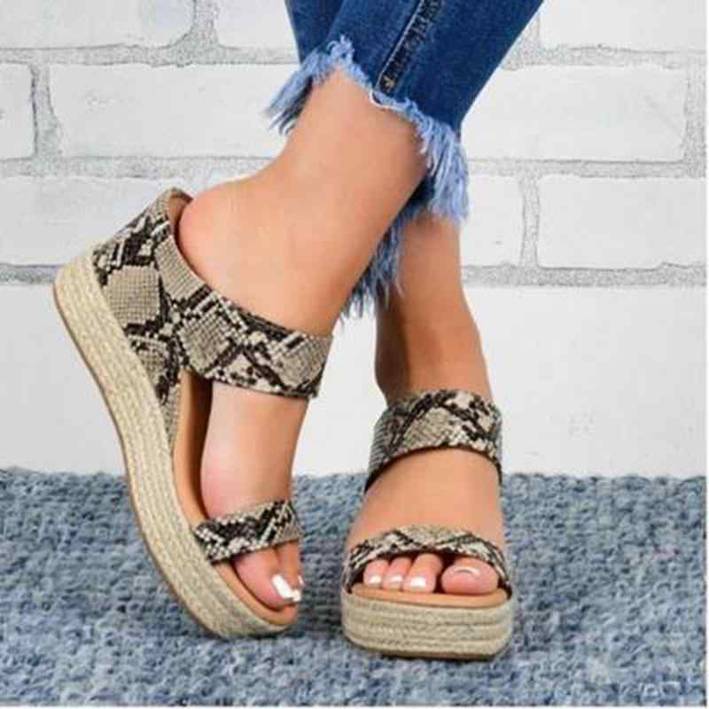 サンダル レディース 欧米風 厚底 ウェッジソール エスパドリーユ PUレザー 合成皮革 ラウンドトゥ カ..